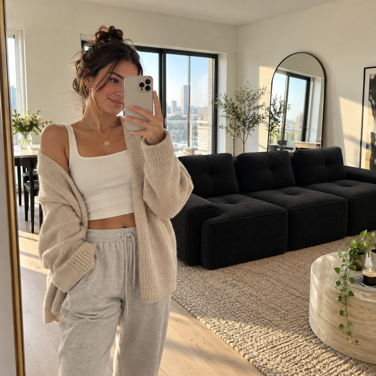 Canapé Modulable Norély dans un intérieur lumineux en photo UGC type selfie miroir